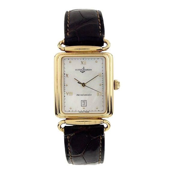 Ulysse Nardin 18k Gold Mother of Pearl Dial 26mm Automatic Women's Watch 181-42 - Picture 1 of 8